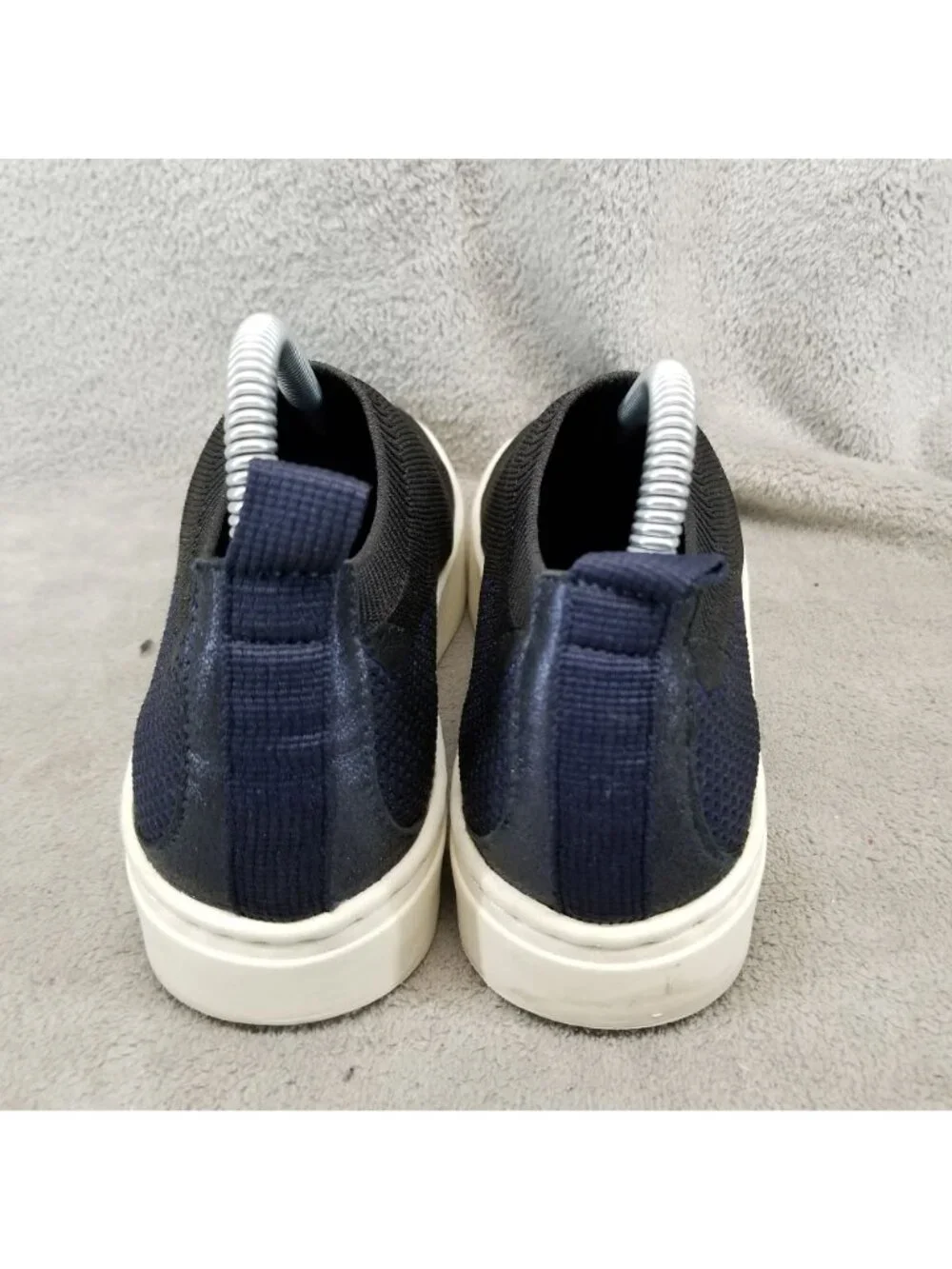 Naked Feet Shoes Womens Size 8 Adapt Black Blue Knit Slip On Sneakers *Read*